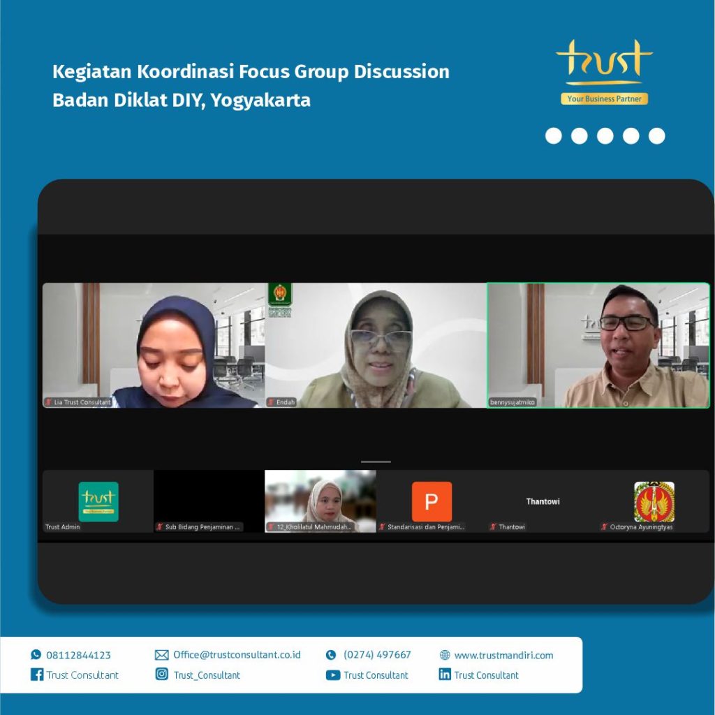 Koordinasi Focus Group Discussion, Badan Diklat DIY, Yogyakarta, Trust Mandiri, Jasa Konsultan ISO, 0274497667, 08112654585