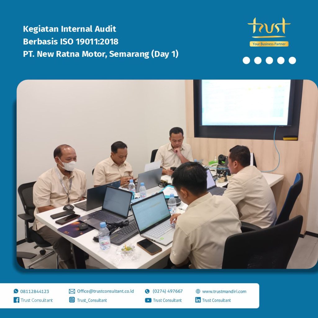 Kegiatan audit internal berbasis ISO 19011:2018 di PT. New Ratna Motor, Semarang – Hari Pertama.