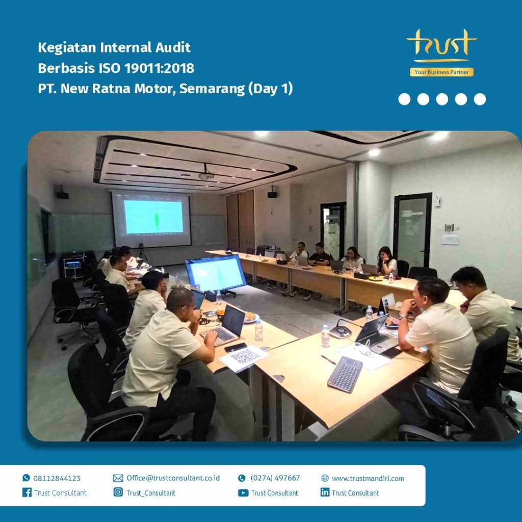 Kegiatan audit internal berbasis ISO 19011:2018 di PT. New Ratna Motor, Semarang – Hari Pertama.