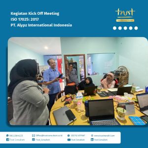 Kick Off Meeting ISO 17025:2017 di PT. Alypz International Indonesia sebagai langkah awal penerapan standar laboratorium internasional.