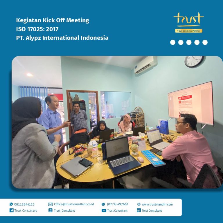 Kick Off Meeting ISO 17025:2017 di PT. Alypz International Indonesia sebagai langkah awal penerapan standar laboratorium internasional.