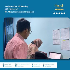 Kick Off Meeting ISO 17025:2017 di PT. Alypz International Indonesia sebagai langkah awal penerapan standar laboratorium internasional.