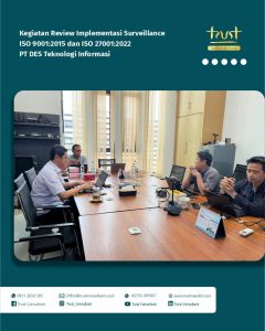 Kegiatan Review Implementasi Surveillance ISO 9001:2015 dan ISO 27001:2022 pada PT DES Teknologi Informasi